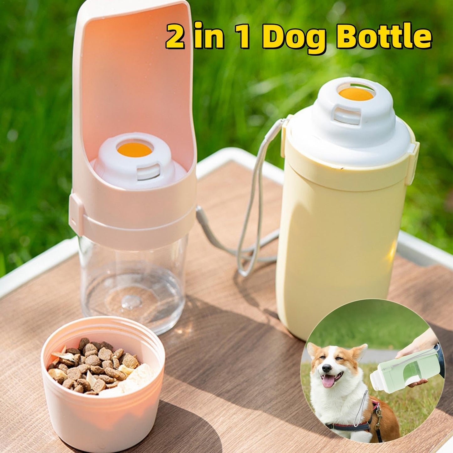 2 In 1 Pet Travel Water Bottle